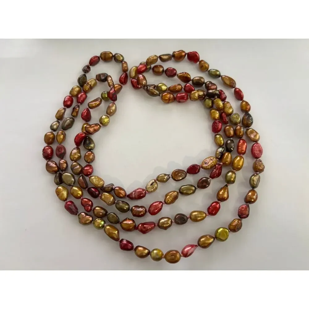Cultered Freshwater Baroque Pearls Strand Long Multicolor
